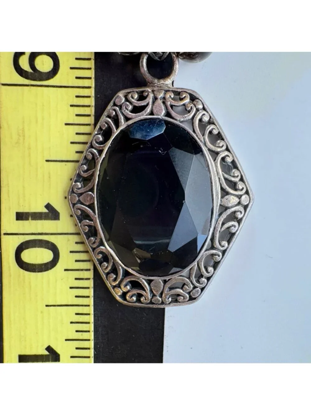 Smoky Quartz Beaded Sterling Silver 925 Necklace 16